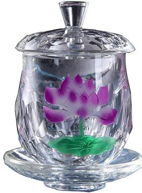 玻璃小号观音供奉圣水杯圆通佛具