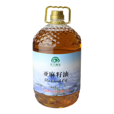 山西右玉冷榨亚麻籽油胡麻油月子油食用油5L包邮