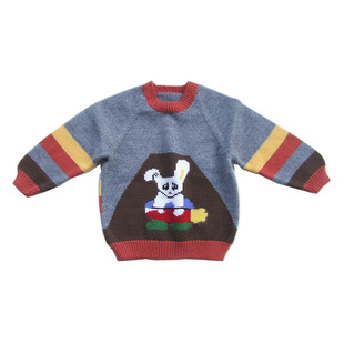 手工编织Q001婴幼儿纯羊毛线衣宝宝毛衣儿童线衫外套外出服