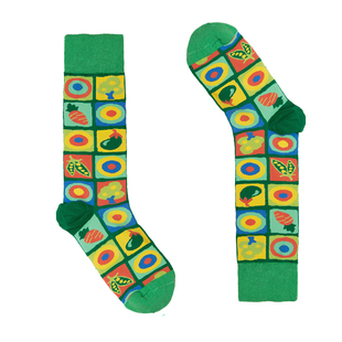 ALL IN SOCKS条条框框扁豆彩色复古波普原创设计男女春秋季小腿袜