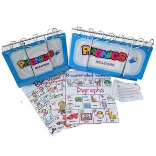 优儿说英语自然拼读卡片教材phonics单词幼儿启蒙教具台历翻翻卡