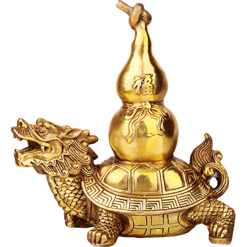 纯铜龙龟摆件八卦葫芦龙头龟招财工艺品家居客厅办公室装饰品礼品