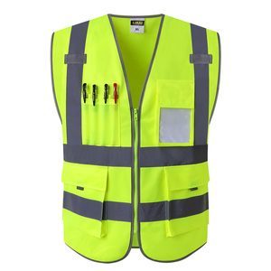 LIKAI 反光背心网施工多口袋安全衣服环卫交通骑行马甲高亮可印字