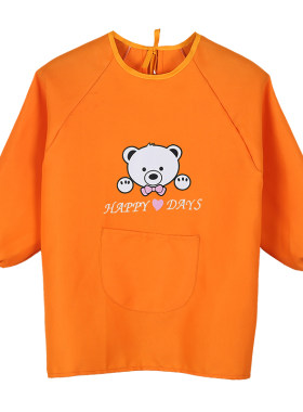 定制LOGO防水长袖儿童画画罩衣