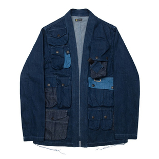 HDK(海觉)TANNERY INDIGO 水洗拼接机能口袋妖怪道袍 KAPITAL