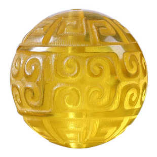 金珀雕刻回纹珠琥珀蜜蜡圆珠散珠手串手链项链配珠diy配饰