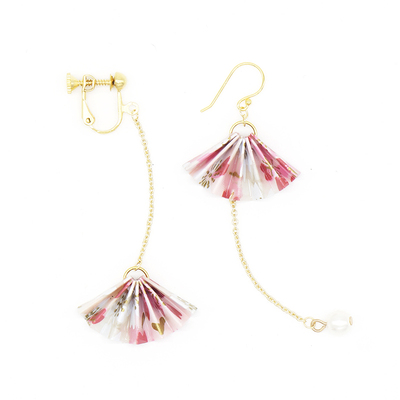 【雪与落樱】亦心粉色和风耳环