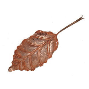 纯手工紫铜茶滤树叶茶漏纯银茶滤茶叶过滤茶则茶荷虫蚀叶茶过滤器