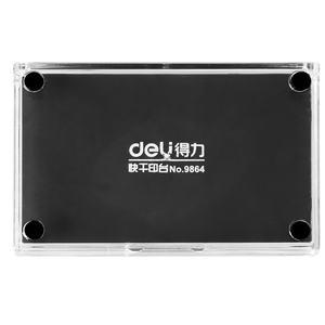 得力大号印台印泥红色方形印尼圆形快干印章印油按手印工具黑色印泥盒财务用蓝色印泥油印章油办公用品