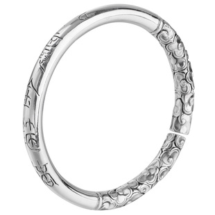 寸银坊云南手工足银复古立体雕刻黑神话悟空祥云金箍棒手镯.匠心