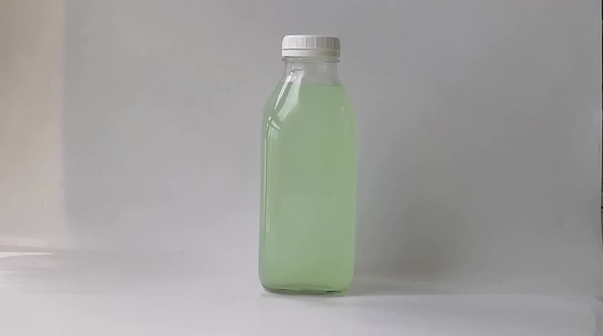 32oz 1000ml Pint 1quart Glass Cold Pressed Juice French Square Milk