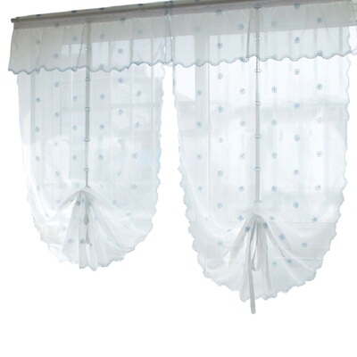 韩式田园窗帘魔术贴免打孔提拉帘