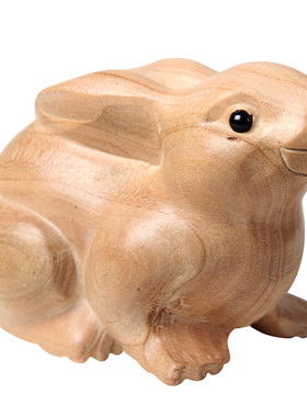 桃木桃木木雕兔子摆件