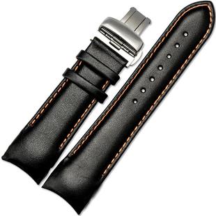 代用天梭男士真皮表带 库图T035.627系列 弧形接口针纹22 23 24mm