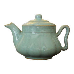朱文立大师2003年左右作品天青瓜棱壶茶壶功夫茶具汝瓷手工