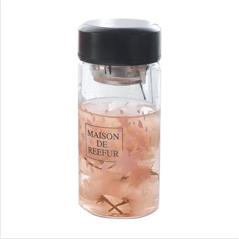 便携可爱粉日系ins风玻璃水杯