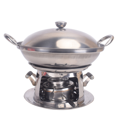 户外酒精锅不锈钢防风火锅酒精炉