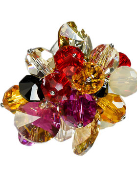 纯银水晶日韩风夸张戒指