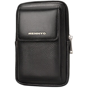 曼奴腰包手机包男穿皮带挂包真皮斜挎包牛皮钱包单肩包小背包侧包