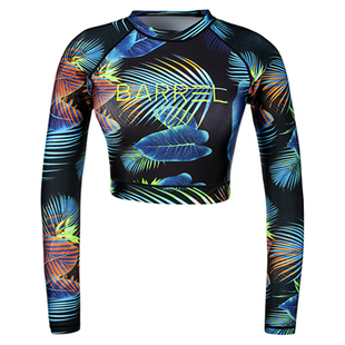 韩国BARREL露脐水母衣速干防晒短上衣显瘦游泳运动长袖女款正品