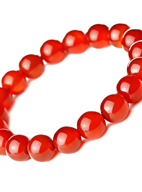红玛瑙玉髓手串礼物手链佛珠玉石