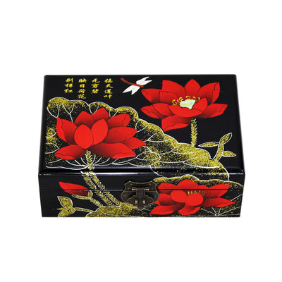 平遥推光漆器首饰盒梳妆盒木质带锁中式复古饰品收纳盒特价包邮