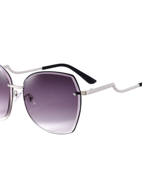 MOLGIRL超大框加大加宽无框太阳镜女大圆脸遮脸气质墨镜防紫外线