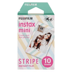 拍立得斜条纹相纸白边mini11通用3寸迷你25拍得立胶卷波点mini40
