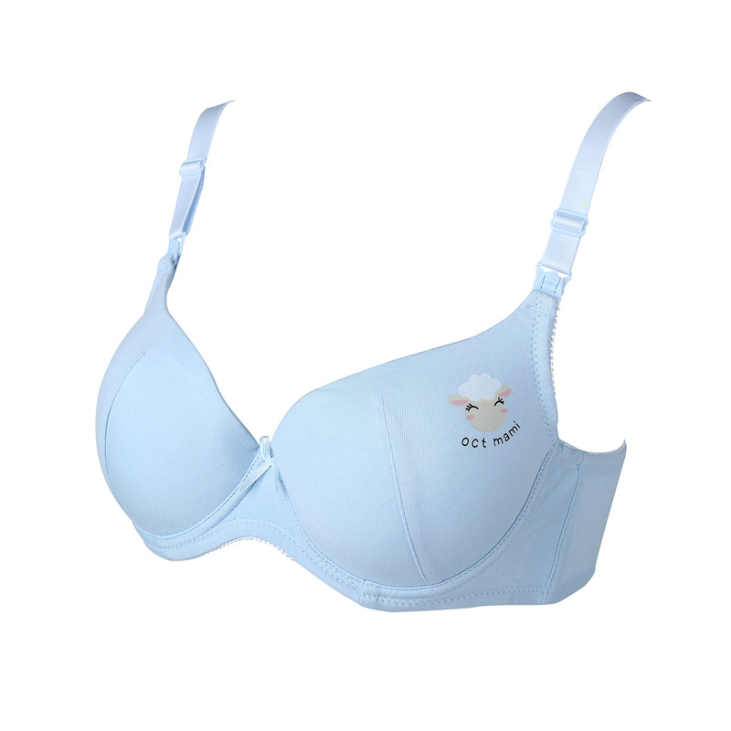 十月妈咪莫代尔印花聚拢哺乳内衣