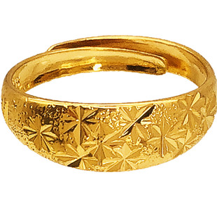 24女士欧币首饰越南沙金仿真假黄金戒指镀金首饰品开口戒子不掉色