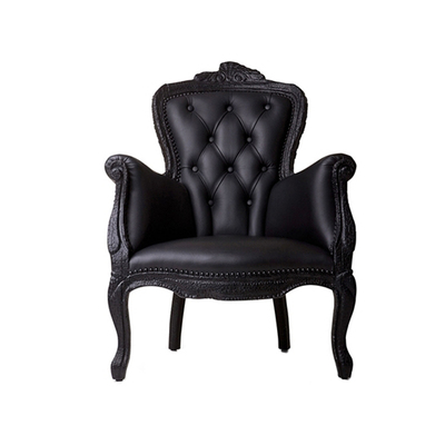 客厅艺术带扶手真皮休闲椅