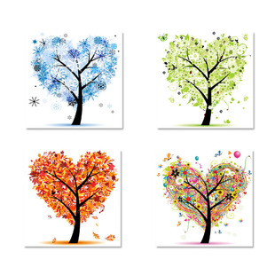 小清新挂画现代简约幸福树走廊过道卧室壁画发财树餐厅楼梯装饰画