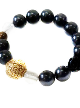 黑曜石八宝手串水晶手链本命年