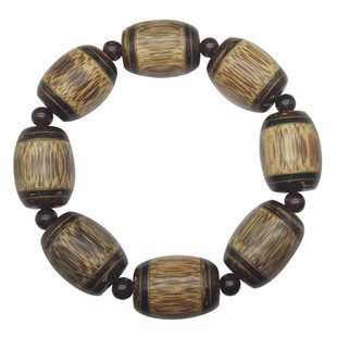 正品天然龙血金丝竹手串手链龙甲木桶珠镶嵌椰壳佛珠男