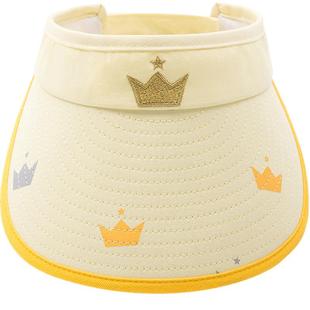 儿童帽子夏季女童太阳帽宝宝防晒男童遮阳帽空顶沙滩防紫外线凉帽