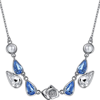 伊泰莲娜s925银项链短仿水晶生日