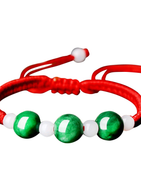 亏本清仓爆款玉石红绳手链貔貅观音平安扣编织绳端午本命年红手绳