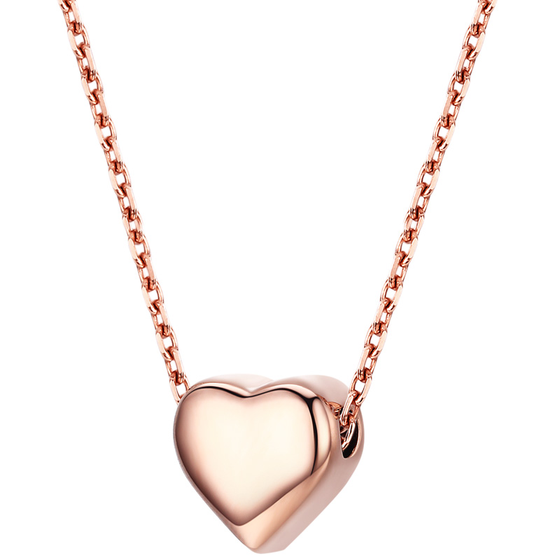 [浪漫表白]新加坡品牌幸运吉拉镀18k心形玫瑰金经典小众项链简约