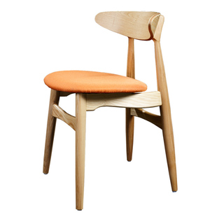 初森Wegner Chair汉斯韦格纳椅CH33椅北欧实木休闲洽谈软包餐椅