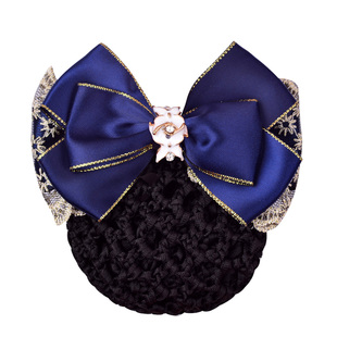 职业头花女带网发夹发饰蝴蝶结移动银行空姐酒店护士员工网兜包邮