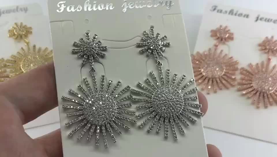 Classic Brand Design White Plated Dangle Earrings Clear Cubic Zirconia Water Drop Earrings For Women