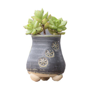 新款多肉植物花盆粗陶透气小老桩盆复古做旧陶盆简约陶瓷小花盆