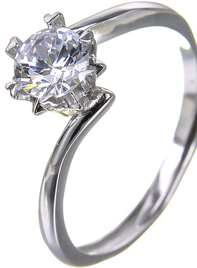 新款50分真钻戒款925切割vvs净度