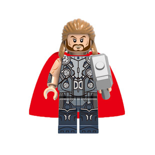 漫威复仇者联盟5钢铁侠蜘蛛侠雷神4奇异博士洛基奥丁小人仔积木