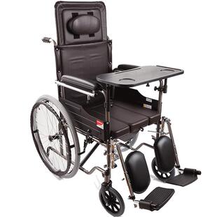 带坐便器】鱼跃手推折叠轻便轮椅车H058B/059B中老年代步轮椅车