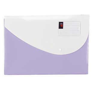 10个装 得力5506文件袋F/C资料袋纽扣档案袋按扣双面正反两用A4彩色公文收纳袋