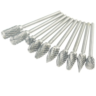 启牛硬质合金旋转锉钨钢铣刀电动锉刀头金属木工电磨打磨头3*6mm