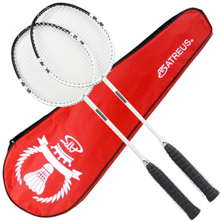 羽毛球拍正品纯色双拍碳纤维碳素单拍进攻型耐用成人女生粉色2支