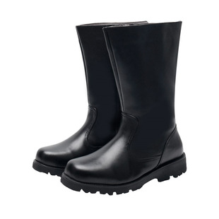 秋冬季新款高筒靴雪地靴马丁靴男靴真皮长筒羊毛皮靴阅兵马靴大码