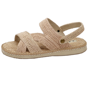 大漠行麻鞋男士凉鞋草编手工编织夏季休闲民族风父亲复古吸汗透气